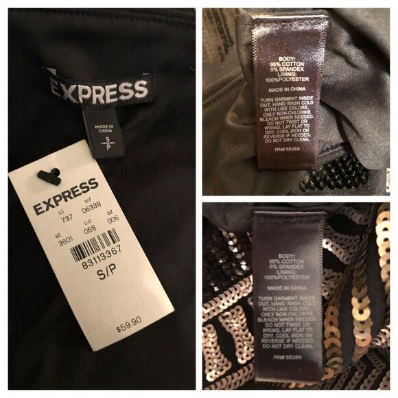 Express Sequin Diamond Mini Skirt Size Small - Picture 7 of 8